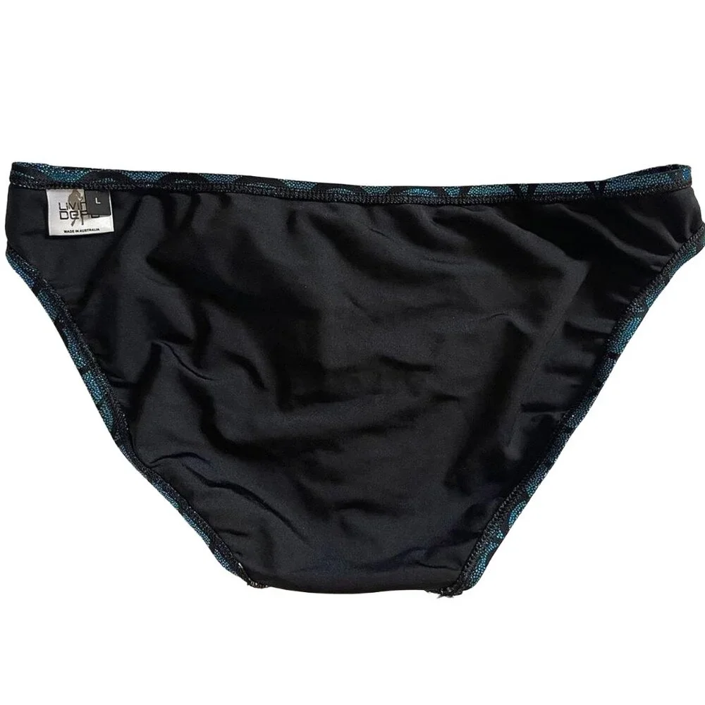 Living Dead Clothing Mermaid Bikini Bottom | Teal Foil Scale Goth Swimwear